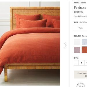 Serena & Lily Positano Linen Duvet - Terracotta